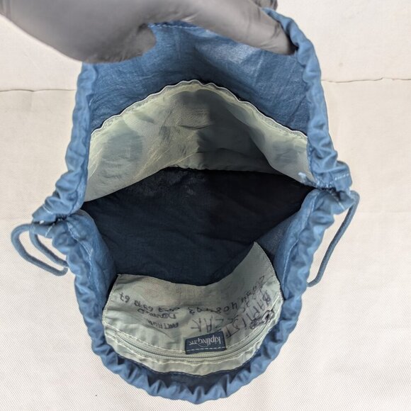 Genuine Kipling Supertaboo Blue Drawstring Zippered Backpack-Used-Good condition - Picture 8 of 11